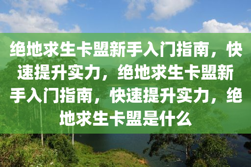绝地求生卡盟新手入门指南，快速提升实力，绝地求生卡盟新手入门指南，快速提升实力，绝地求生卡盟是什么