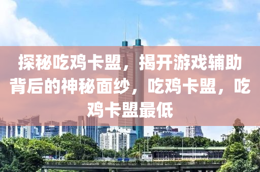 探秘吃鸡卡盟，揭开游戏辅助背后的神秘面纱，吃鸡卡盟，吃鸡卡盟最低