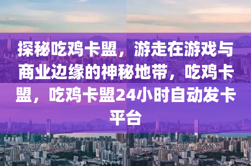 探秘吃鸡卡盟，游走在游戏与商业边缘的神秘地带，吃鸡卡盟，吃鸡卡盟24小时自动发卡平台