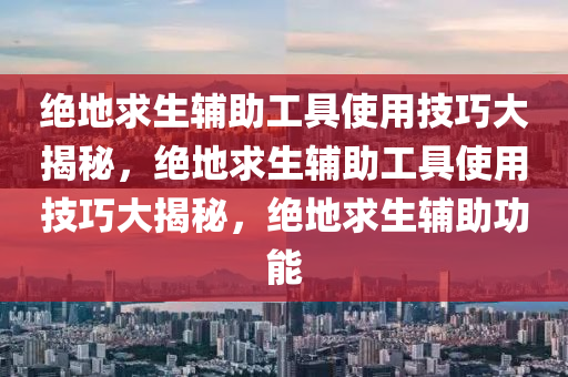 绝地求生辅助工具使用技巧大揭秘，绝地求生辅助工具使用技巧大揭秘，绝地求生辅助功能