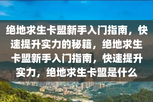 绝地求生卡盟新手入门指南，快速提升实力的秘籍，绝地求生卡盟新手入门指南，快速提升实力，绝地求生卡盟是什么