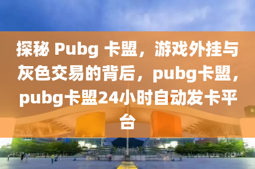 探秘 Pubg 卡盟，游戏外挂与灰色交易的背后，pubg卡盟，pubg卡盟24小时自动发卡平台