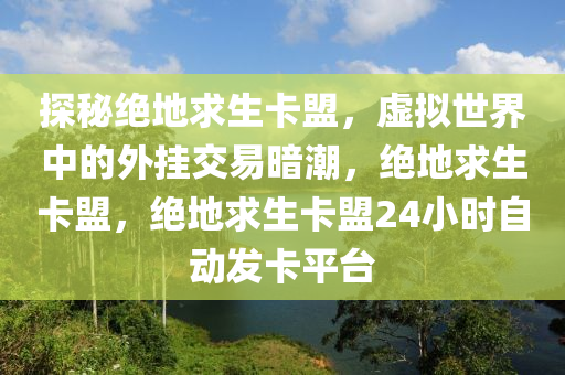 探秘绝地求生卡盟，虚拟世界中的外挂交易暗潮，绝地求生卡盟，绝地求生卡盟24小时自动发卡平台