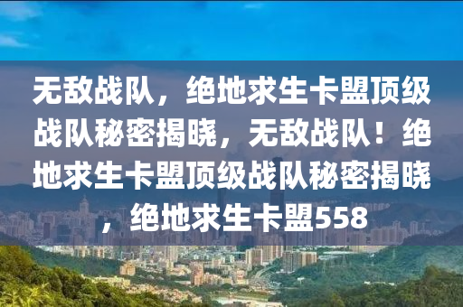 无敌战队，绝地求生卡盟顶级战队秘密揭晓，无敌战队！绝地求生卡盟顶级战队秘密揭晓，绝地求生卡盟558