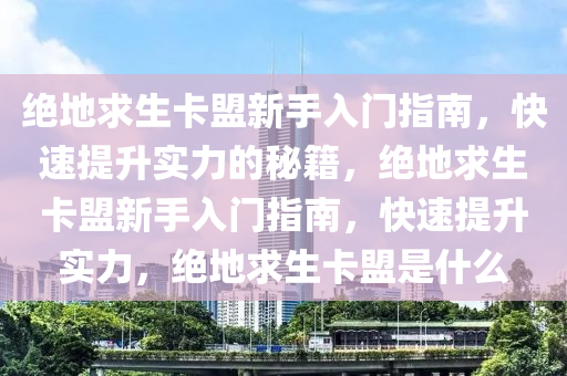 绝地求生卡盟新手入门指南，快速提升实力的秘籍，绝地求生卡盟新手入门指南，快速提升实力，绝地求生卡盟是什么