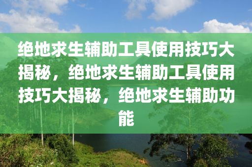 绝地求生辅助工具使用技巧大揭秘，绝地求生辅助工具使用技巧大揭秘，绝地求生辅助功能