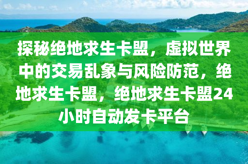 探秘绝地求生卡盟，虚拟世界中的交易乱象与风险防范，绝地求生卡盟，绝地求生卡盟24小时自动发卡平台