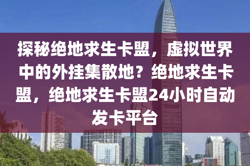 探秘绝地求生卡盟，虚拟世界中的外挂集散地？绝地求生卡盟，绝地求生卡盟24小时自动发卡平台