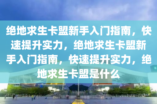 绝地求生卡盟新手入门指南，快速提升实力，绝地求生卡盟新手入门指南，快速提升实力，绝地求生卡盟是什么