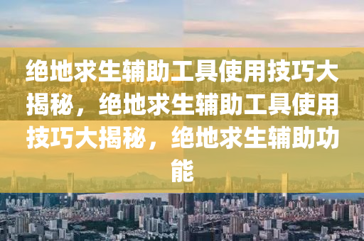 绝地求生辅助工具使用技巧大揭秘，绝地求生辅助工具使用技巧大揭秘，绝地求生辅助功能