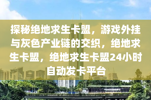 探秘绝地求生卡盟，游戏外挂与灰色产业链的交织，绝地求生卡盟，绝地求生卡盟24小时自动发卡平台