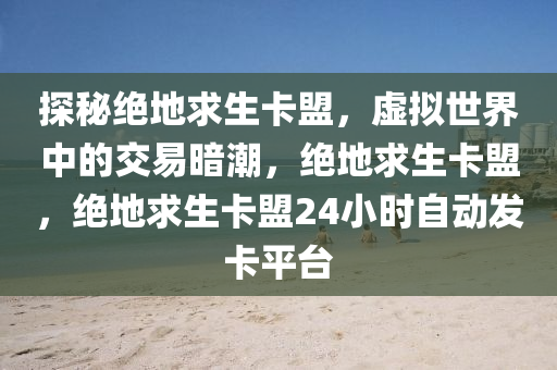 探秘绝地求生卡盟，虚拟世界中的交易暗潮，绝地求生卡盟，绝地求生卡盟24小时自动发卡平台