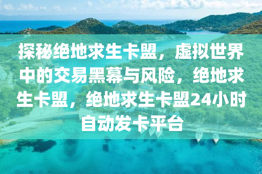 探秘绝地求生卡盟，虚拟世界中的交易黑幕与风险，绝地求生卡盟，绝地求生卡盟24小时自动发卡平台