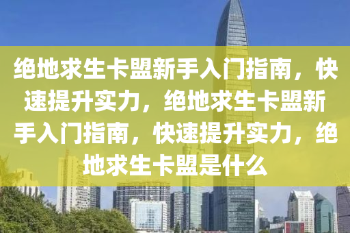 绝地求生卡盟新手入门指南，快速提升实力，绝地求生卡盟新手入门指南，快速提升实力，绝地求生卡盟是什么
