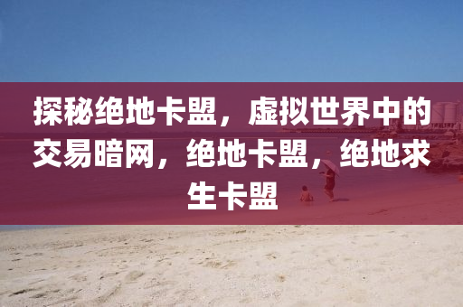 探秘绝地卡盟，虚拟世界中的交易暗网，绝地卡盟，绝地求生卡盟