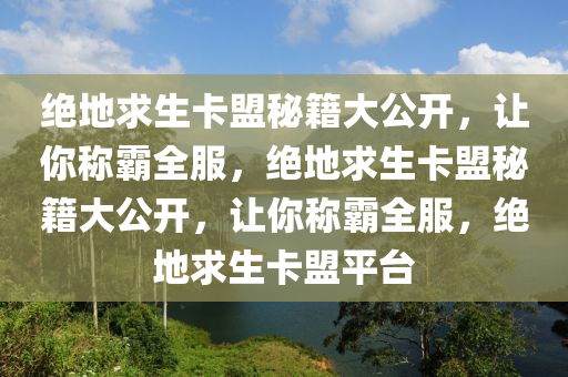 绝地求生卡盟秘籍大公开，让你称霸全服，绝地求生卡盟秘籍大公开，让你称霸全服，绝地求生卡盟平台