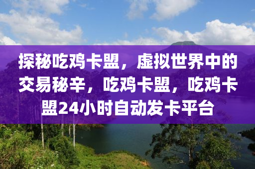 探秘吃鸡卡盟，虚拟世界中的交易秘辛，吃鸡卡盟，吃鸡卡盟24小时自动发卡平台