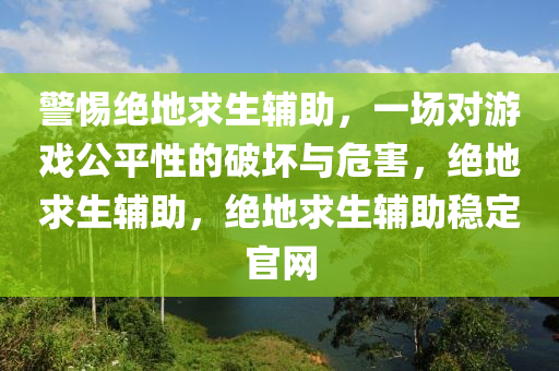 警惕绝地求生辅助，一场对游戏公平性的破坏与危害，绝地求生辅助，绝地求生辅助稳定官网