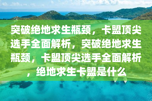 突破绝地求生瓶颈，卡盟顶尖选手全面解析，突破绝地求生瓶颈，卡盟顶尖选手全面解析，绝地求生卡盟是什么