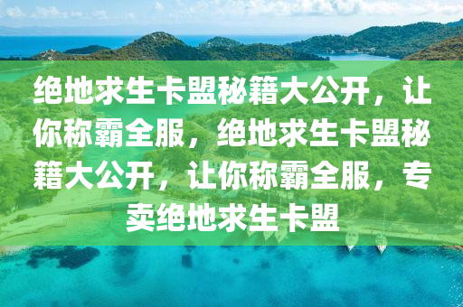绝地求生卡盟秘籍大公开，让你称霸全服，绝地求生卡盟秘籍大公开，让你称霸全服，专卖绝地求生卡盟