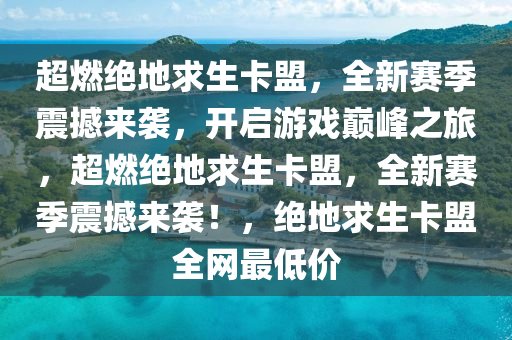 超燃绝地求生卡盟，全新赛季震撼来袭，开启游戏巅峰之旅，超燃绝地求生卡盟，全新赛季震撼来袭！，绝地求生卡盟全网最低价