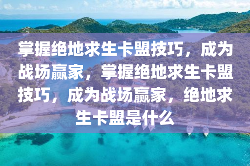 掌握绝地求生卡盟技巧，成为战场赢家，掌握绝地求生卡盟技巧，成为战场赢家，绝地求生卡盟是什么