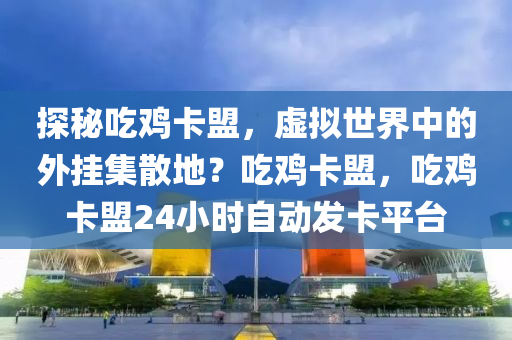 探秘吃鸡卡盟，虚拟世界中的外挂集散地？吃鸡卡盟，吃鸡卡盟24小时自动发卡平台