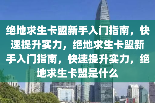 绝地求生卡盟新手入门指南，快速提升实力，绝地求生卡盟新手入门指南，快速提升实力，绝地求生卡盟是什么