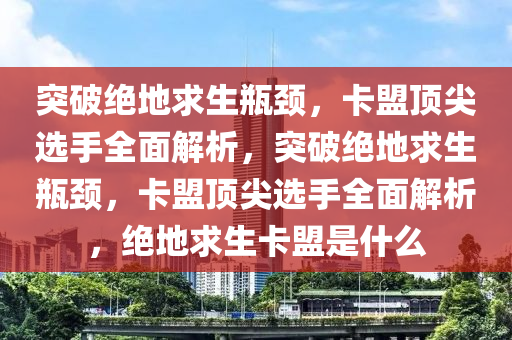 突破绝地求生瓶颈，卡盟顶尖选手全面解析，突破绝地求生瓶颈，卡盟顶尖选手全面解析，绝地求生卡盟是什么