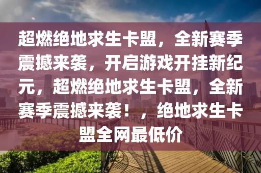 超燃绝地求生卡盟，全新赛季震撼来袭，开启游戏开挂新纪元，超燃绝地求生卡盟，全新赛季震撼来袭！，绝地求生卡盟全网最低价