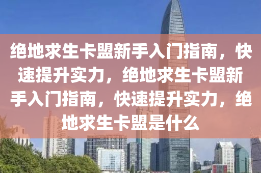 绝地求生卡盟新手入门指南，快速提升实力，绝地求生卡盟新手入门指南，快速提升实力，绝地求生卡盟是什么