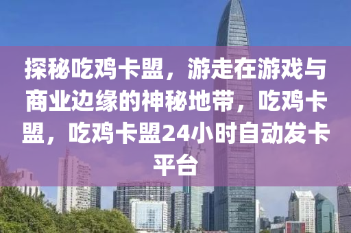 探秘吃鸡卡盟，游走在游戏与商业边缘的神秘地带，吃鸡卡盟，吃鸡卡盟24小时自动发卡平台