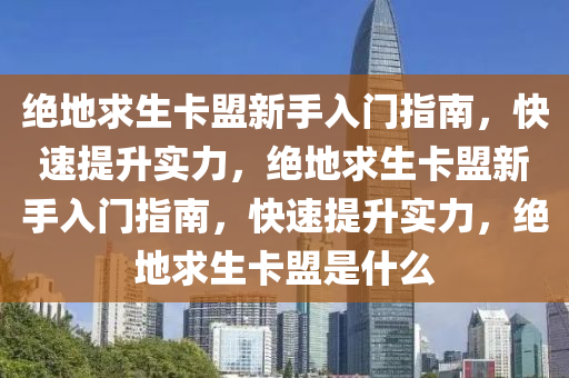 绝地求生卡盟新手入门指南，快速提升实力，绝地求生卡盟新手入门指南，快速提升实力，绝地求生卡盟是什么