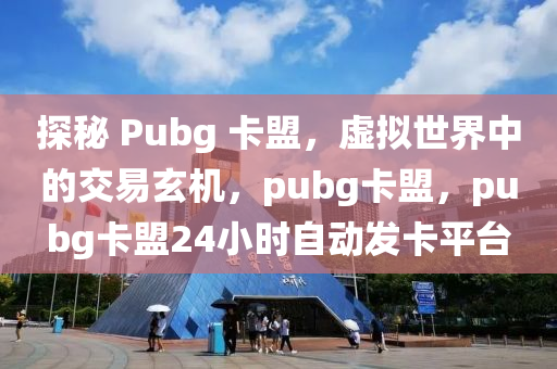 探秘 Pubg 卡盟，虚拟世界中的交易玄机，pubg卡盟，pubg卡盟24小时自动发卡平台