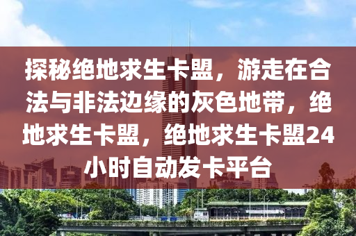 探秘绝地求生卡盟，游走在合法与非法边缘的灰色地带，绝地求生卡盟，绝地求生卡盟24小时自动发卡平台