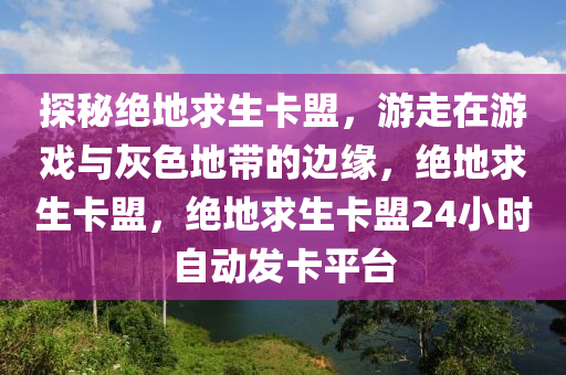 探秘绝地求生卡盟，游走在游戏与灰色地带的边缘，绝地求生卡盟，绝地求生卡盟24小时自动发卡平台
