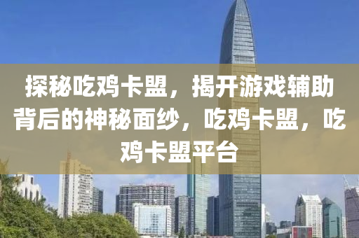 探秘吃鸡卡盟，揭开游戏辅助背后的神秘面纱，吃鸡卡盟，吃鸡卡盟平台
