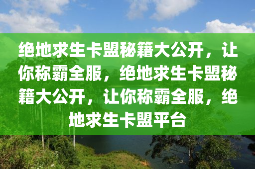 绝地求生卡盟秘籍大公开，让你称霸全服，绝地求生卡盟秘籍大公开，让你称霸全服，绝地求生卡盟平台