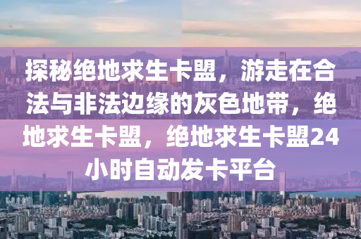 探秘绝地求生卡盟，游走在合法与非法边缘的灰色地带，绝地求生卡盟，绝地求生卡盟24小时自动发卡平台