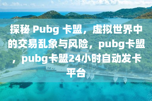 探秘 Pubg 卡盟，虚拟世界中的交易乱象与风险，pubg卡盟，pubg卡盟24小时自动发卡平台