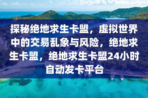 探秘绝地求生卡盟，虚拟世界中的交易乱象与风险，绝地求生卡盟，绝地求生卡盟24小时自动发卡平台
