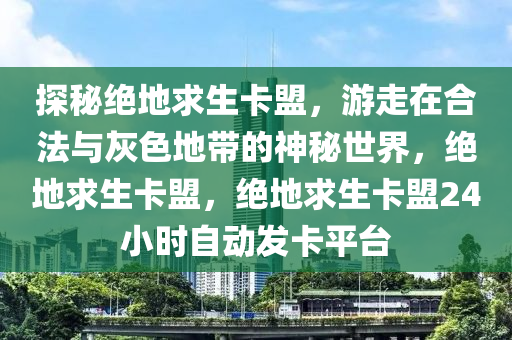 探秘绝地求生卡盟，游走在合法与灰色地带的神秘世界，绝地求生卡盟，绝地求生卡盟24小时自动发卡平台
