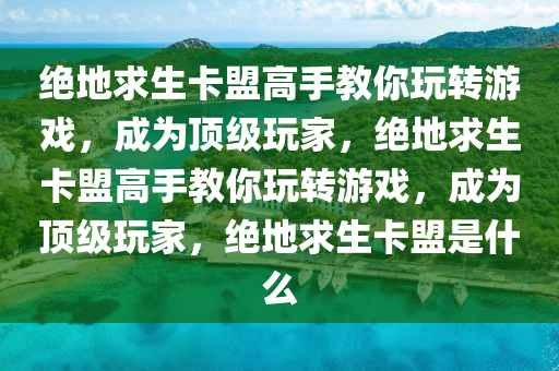 绝地求生卡盟高手教你玩转游戏，成为顶级玩家，绝地求生卡盟高手教你玩转游戏，成为顶级玩家，绝地求生卡盟是什么