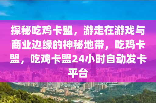 探秘吃鸡卡盟，游走在游戏与商业边缘的神秘地带，吃鸡卡盟，吃鸡卡盟24小时自动发卡平台