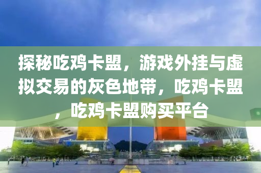 探秘吃鸡卡盟，游戏外挂与虚拟交易的灰色地带，吃鸡卡盟，吃鸡卡盟购买平台