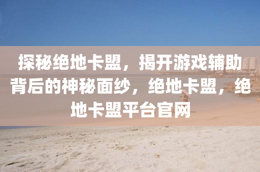 探秘绝地卡盟，揭开游戏辅助背后的神秘面纱，绝地卡盟，绝地卡盟平台官网