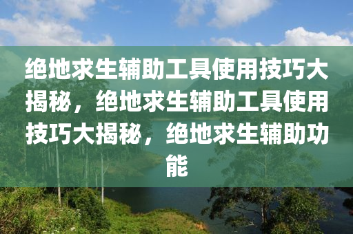 绝地求生辅助工具使用技巧大揭秘，绝地求生辅助工具使用技巧大揭秘，绝地求生辅助功能