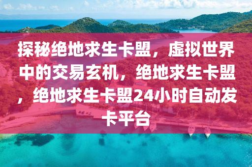探秘绝地求生卡盟，虚拟世界中的交易玄机，绝地求生卡盟，绝地求生卡盟24小时自动发卡平台