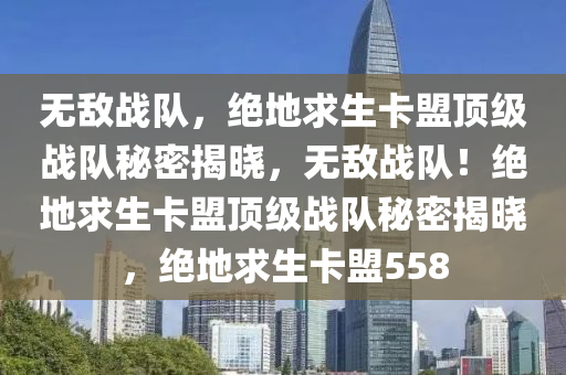无敌战队，绝地求生卡盟顶级战队秘密揭晓，无敌战队！绝地求生卡盟顶级战队秘密揭晓，绝地求生卡盟558