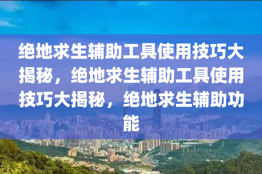绝地求生辅助工具使用技巧大揭秘，绝地求生辅助工具使用技巧大揭秘，绝地求生辅助功能